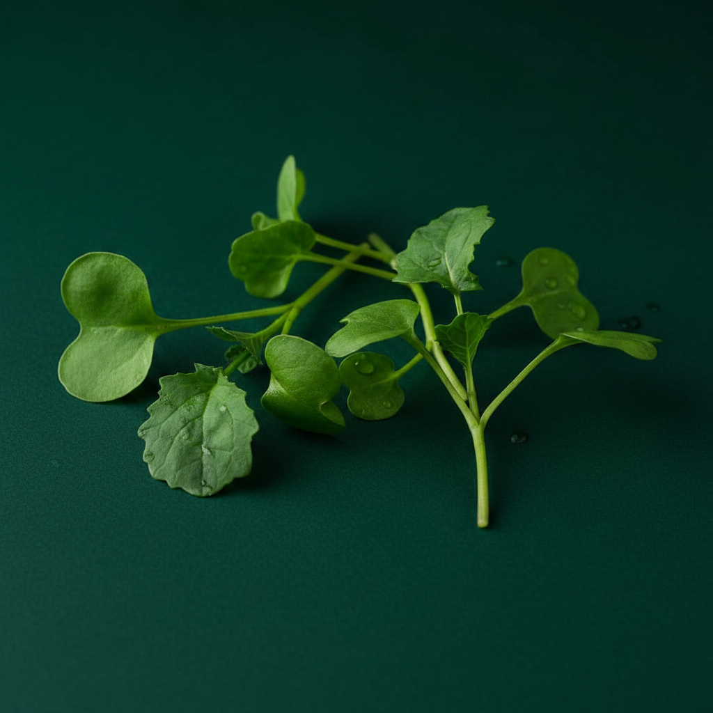 broccoli microgreens on a dark green background