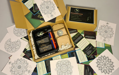 opened grow kit on grey background