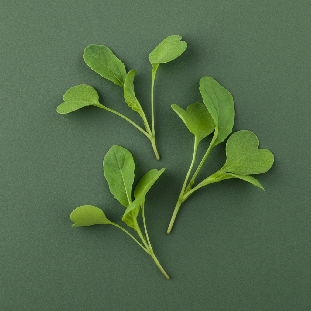 Green leafy vegetable on a green background